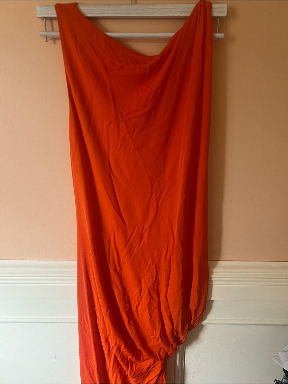 Dsquared2 Draped Orange Maxi Dress slinky chic runway luxury celeb blogger nwt L - Picture 6 of 11
